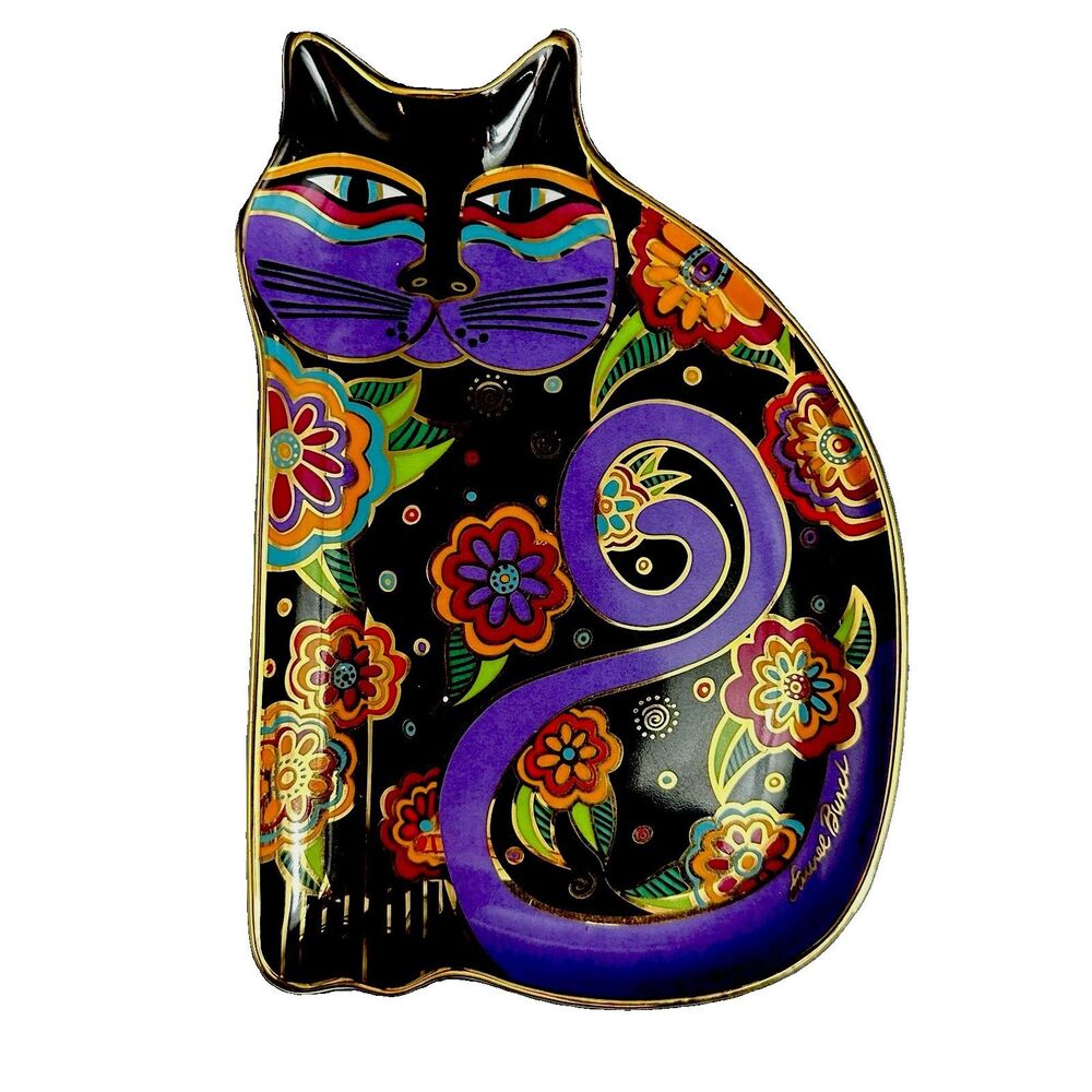 Laurel Burch Feline Fantasy Royal Doulton Cat Plate Franklin Mint 1995 8” Decor